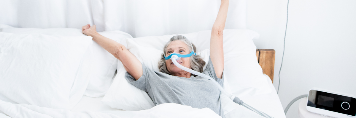 Women waking up refreshed 